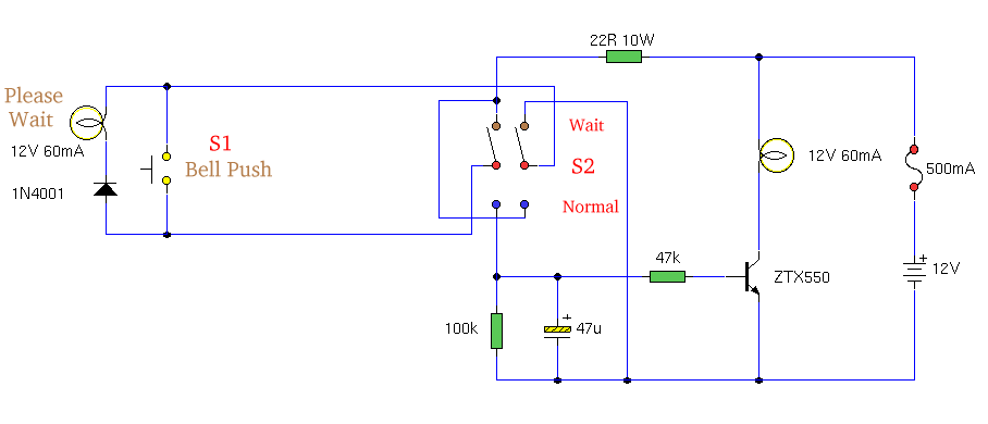 Doorbell for the Deafs circuit