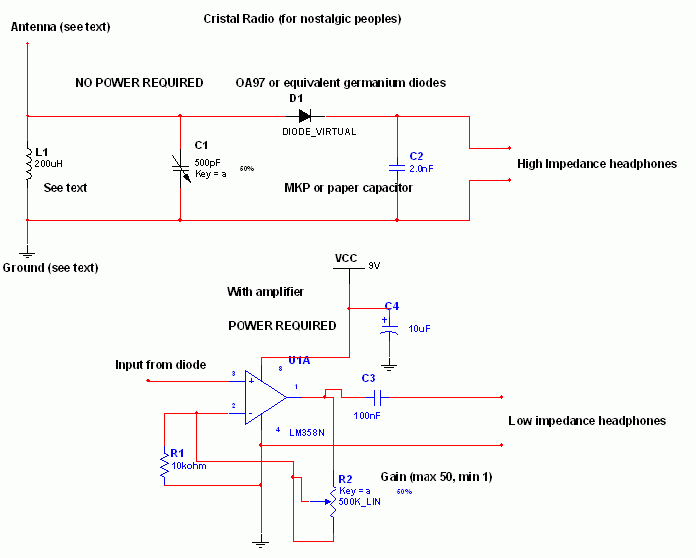 Nostalgic Crystal Radios – Circuit Schematic
