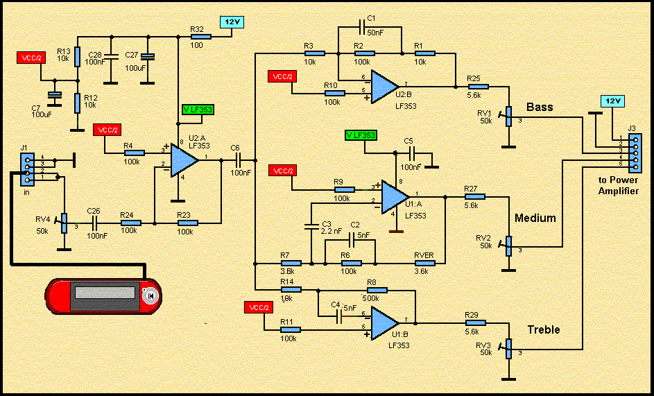 150W MP3 Car Amplifier circuit