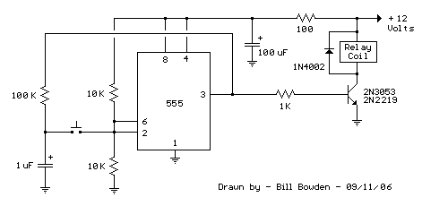 Relay driver with a 555 circuit
