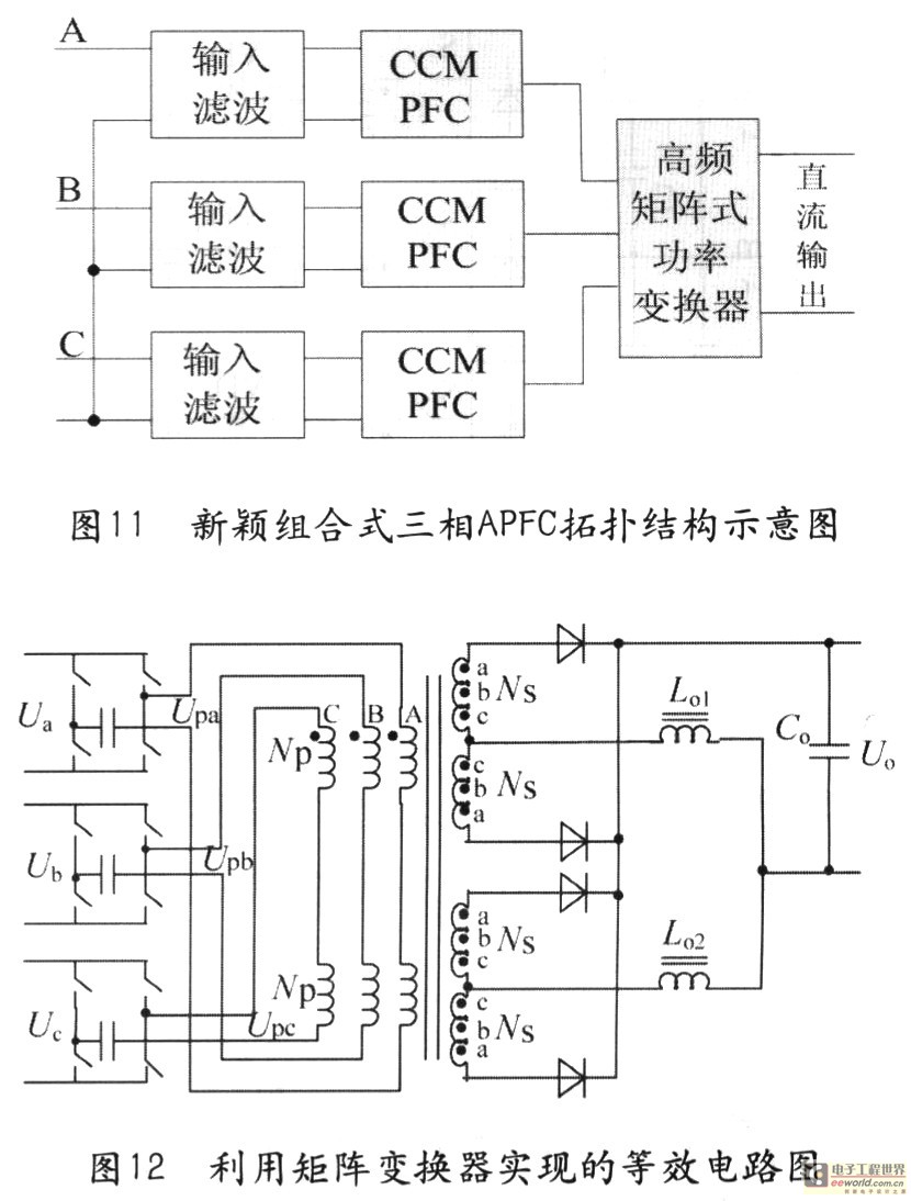 By single-phase active power factor correction (APFC) Make up three-phase APF – Circuit Schematic