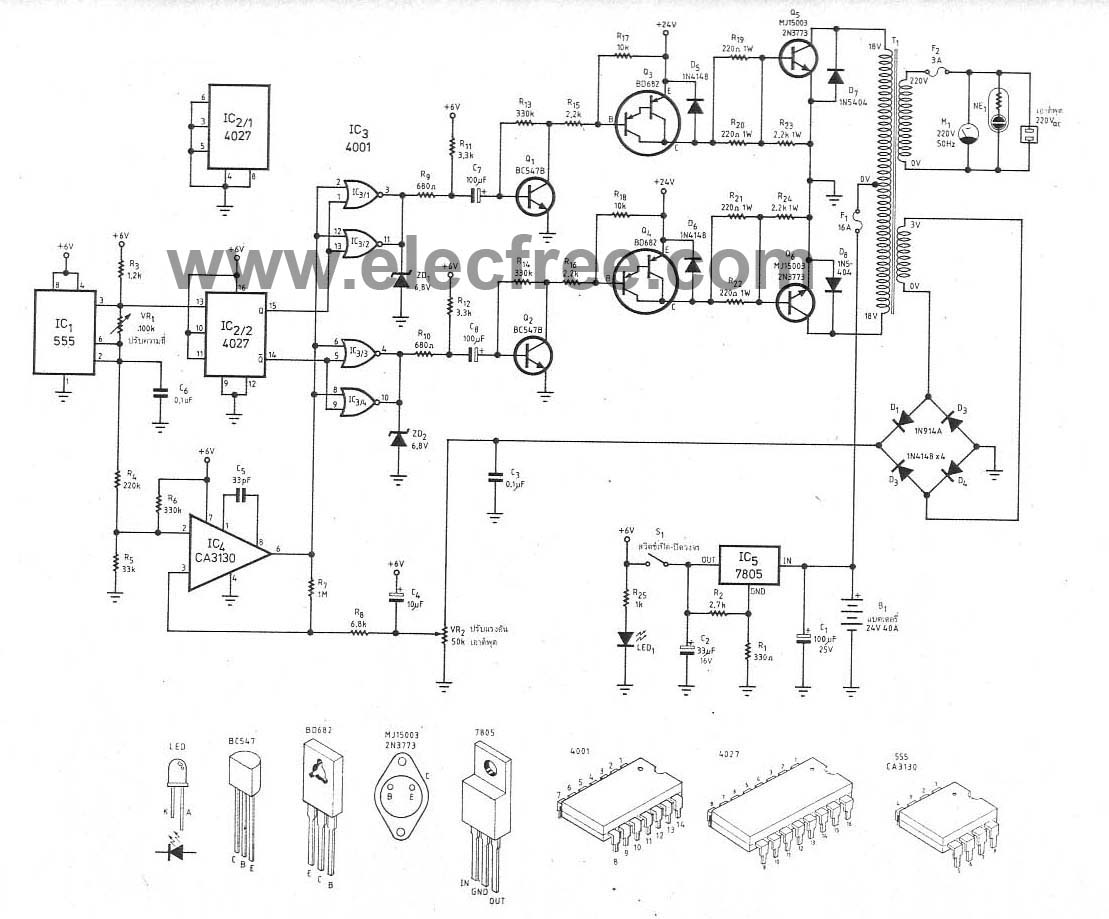 300W inverter power 24Vdc to 220Vac by MJ15003CA3130CD4027 circuit