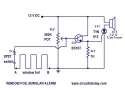 with scr new alarm Window foil burglar circuit