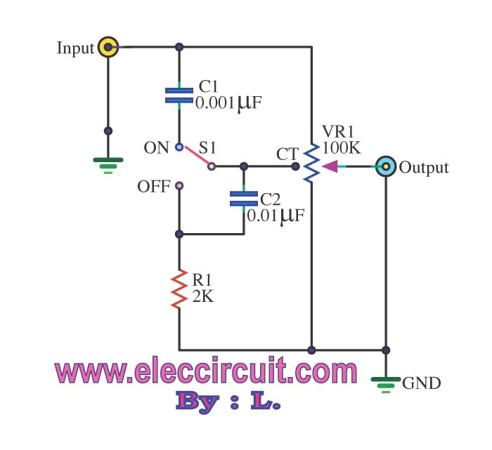 Passive tone control circuit