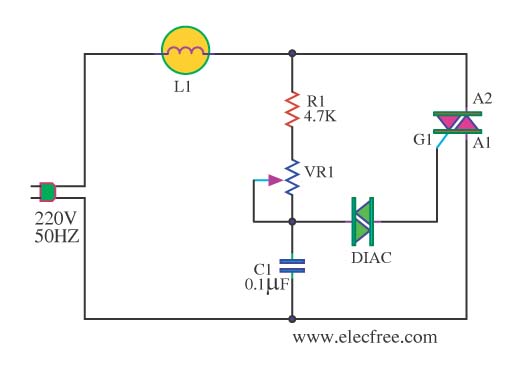 AC lights dimmer with triac circuit
