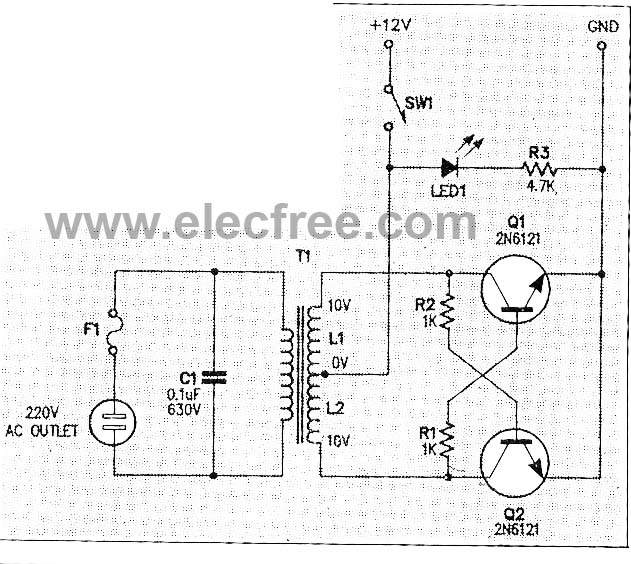 Micro Inverter by 2N6121 circuit