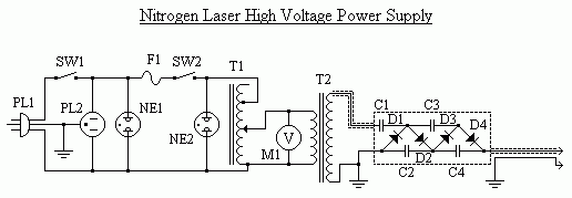 Nitrogen Laser High Voltage Power Supply circuit