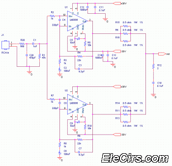 LM3886  100W Power Audio Amplifier circuit
