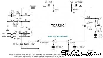 TDA7295 80W Audio Amplifier circuit