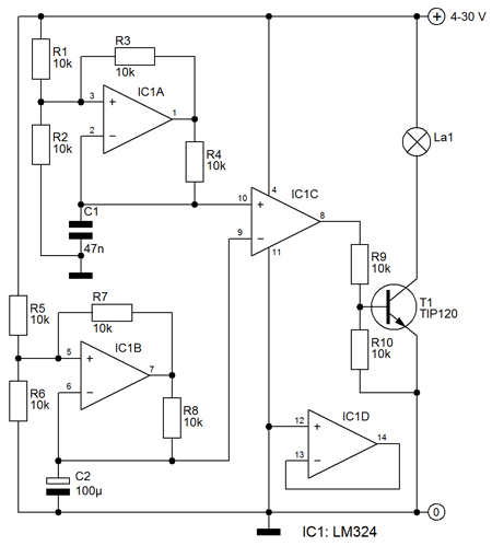 12V smooth Flashing circuit