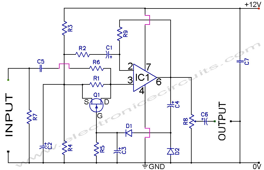 Automatic Gain Control Pre-Amplifier circuit