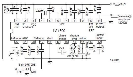 LA1800 portable am fm radio circuit design electronic project – Circuit Schematic