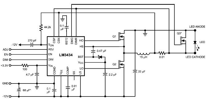 10A High power led driver circuit design using LM3434 circuit
