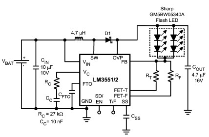 LM3551 LM3552 led driver schematic circuit design circuit