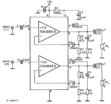 TDA2005 car audio amplifier circuit diagram project circuit
