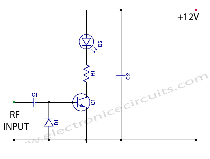 Transmitter RF Output LED Indicator circuit