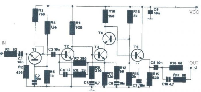 20dB antenna amplifier circuit diagram electronic project circuit