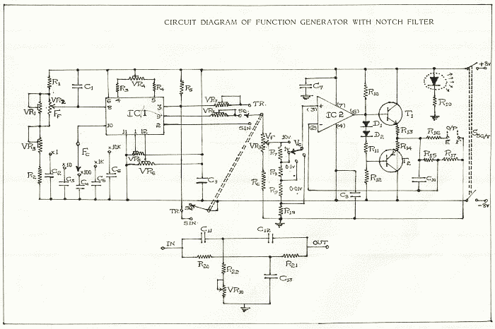 function generator using icl8038 – Circuit Schematic