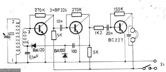 Radio receiver circuit for long and medium wave – Circuit Schematic