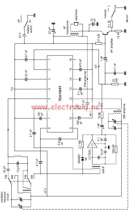 TDA7088T fm radio receiver circuit – Circuit Schematic