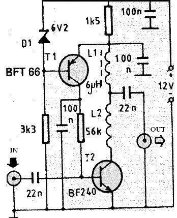 VHF antenna amplifier circuit diagram circuit
