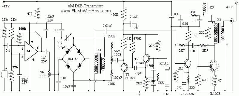 am dsb transmitter for hams – Circuit Schematic