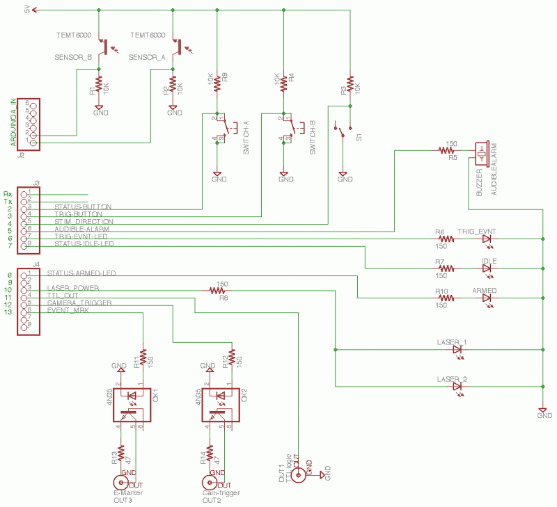 Arduino based camera trigger circuit