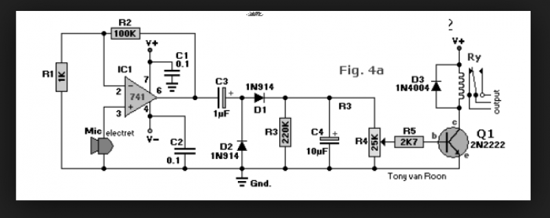 sound activated relay – Circuit Schematic