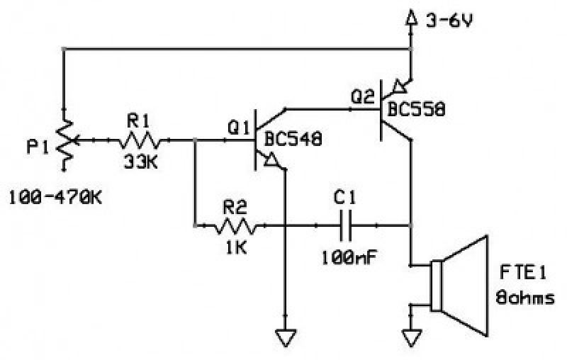 Fun and easy to build buzzer circuit – Circuit Schematic