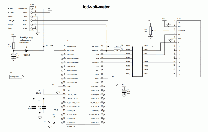 LCD voltmeter circuit – Circuit Schematic