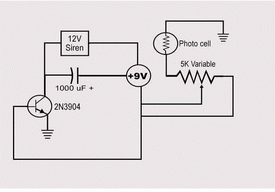 Laser Alarm Circuit – Circuit Schematic