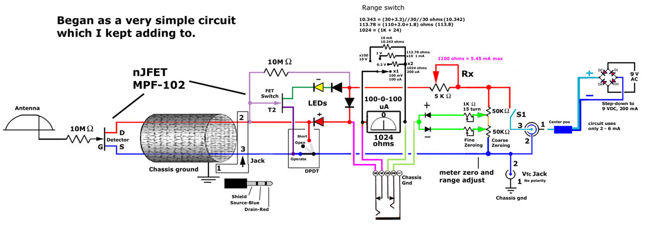 JFET static detector circuit