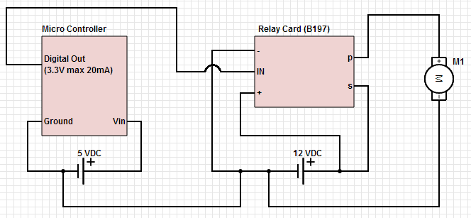 Common ground for different voltages in relay circuit