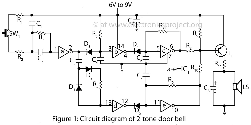 2 Tone Door Bell – Circuit Schematic