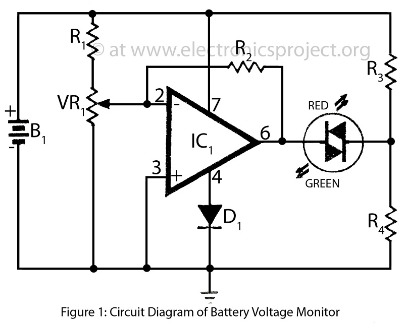 Battery Voltage monitor – Circuit Schematic
