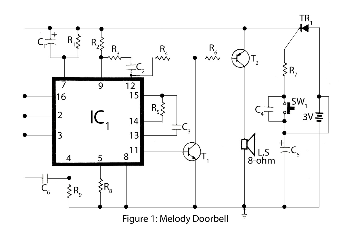 Advanced Melody Doorbell – Circuit Schematic