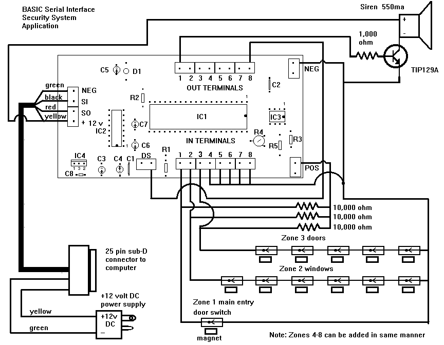 Home security system circuit