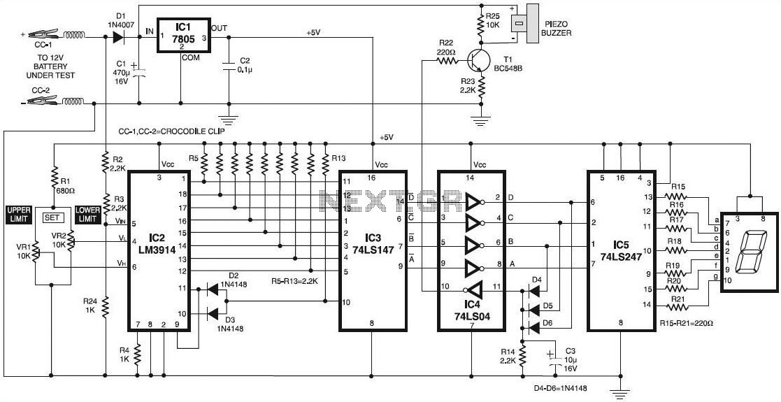 Lead-Acid Battery Charger Monitor circuit