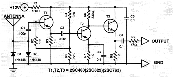 Car Antenna Amplifier Circuit