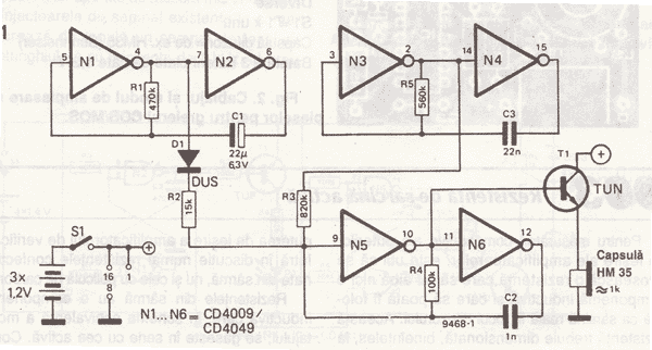 Electronic Cricket Sound Generator circuit