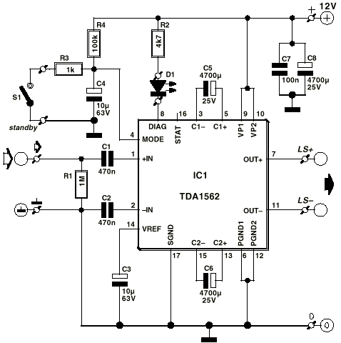 TDA1562Q Audio Amplifier Circuit