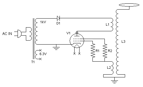 Small Vacuum Tube Tesla Coil 2 circuit