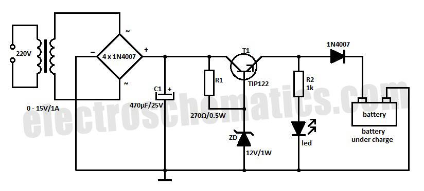 12V Voltage Regulated Charger circuit