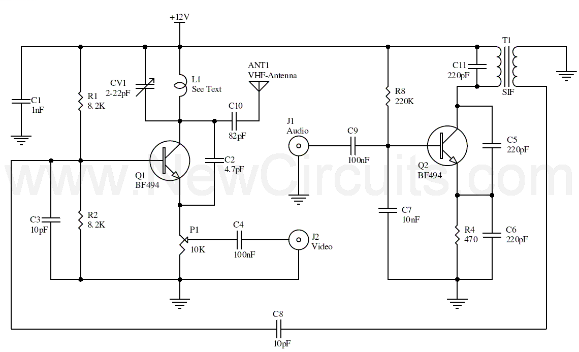 VHF Audio Video Transmitter circuit