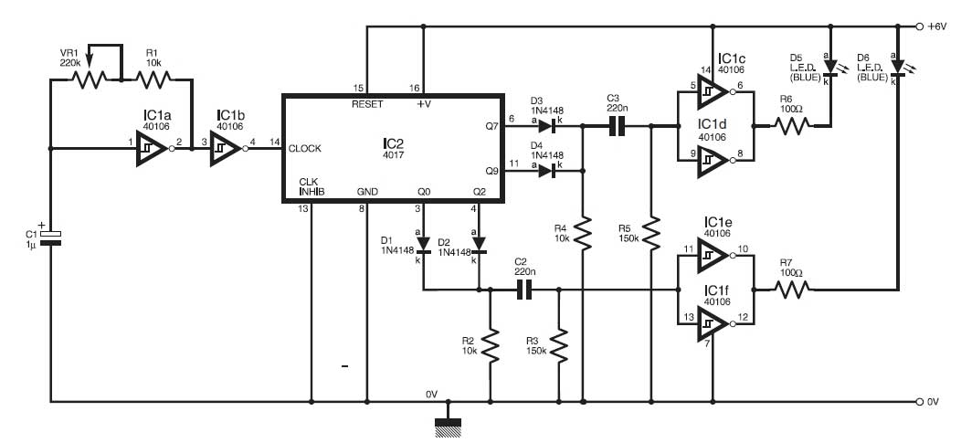 Police Car Lights with LEDs circuit