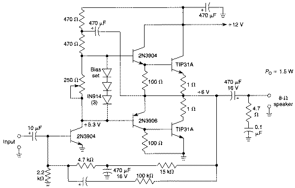 15W Audio power amplifier 12V circuit