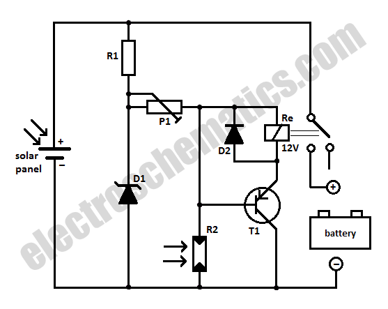 Solar Panel to Battery Switch Circuit