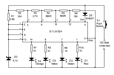 Battery Volt Meter circuit