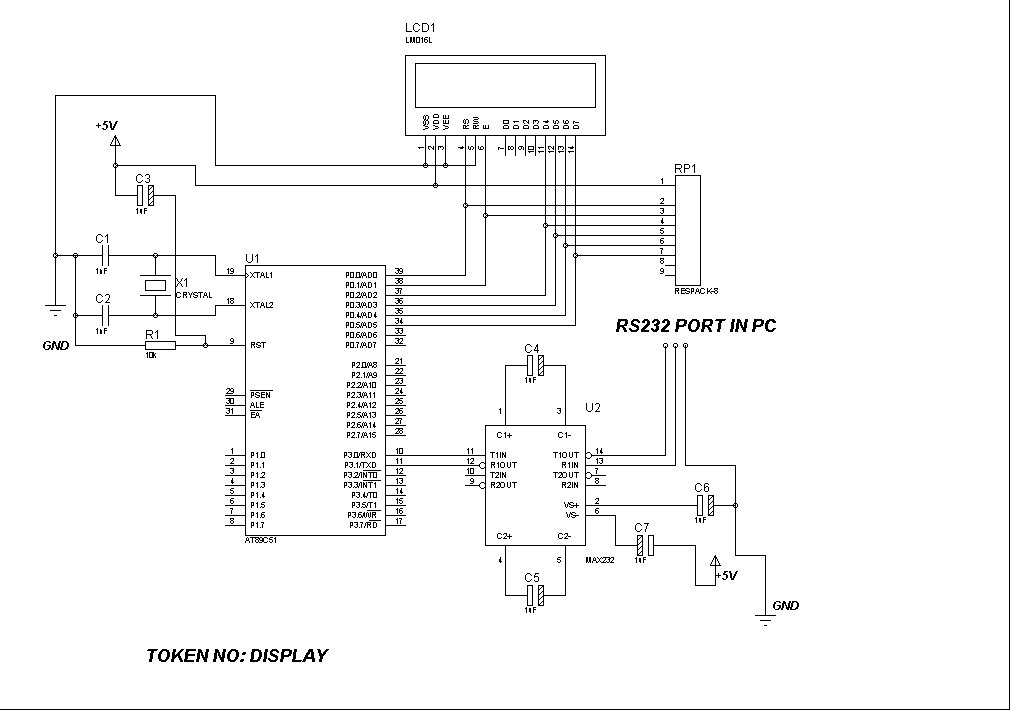 Token number display circuit