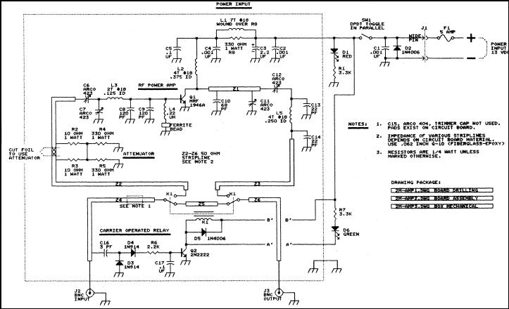 The FARA 2 meter amplifier project circuit